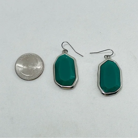 Christmas Earring Drop Dangle Green Big Statement Oval Party Costume Modern New - Picture 4 of 9